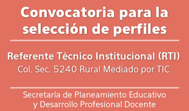 Convocatoria para la selección de perfil de Referente Técnico Institucional Convocatoria para la selección de perfil de Referente Técnico Institucional