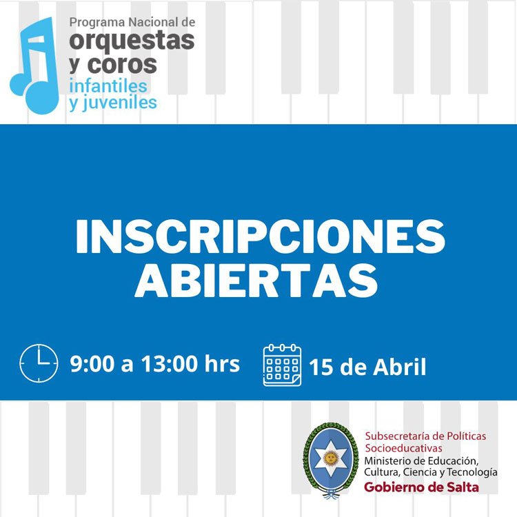 Imagen Inscripciones abiertas para el Programa Nacional de Orquestas y Coros Infantiles y Juveniles