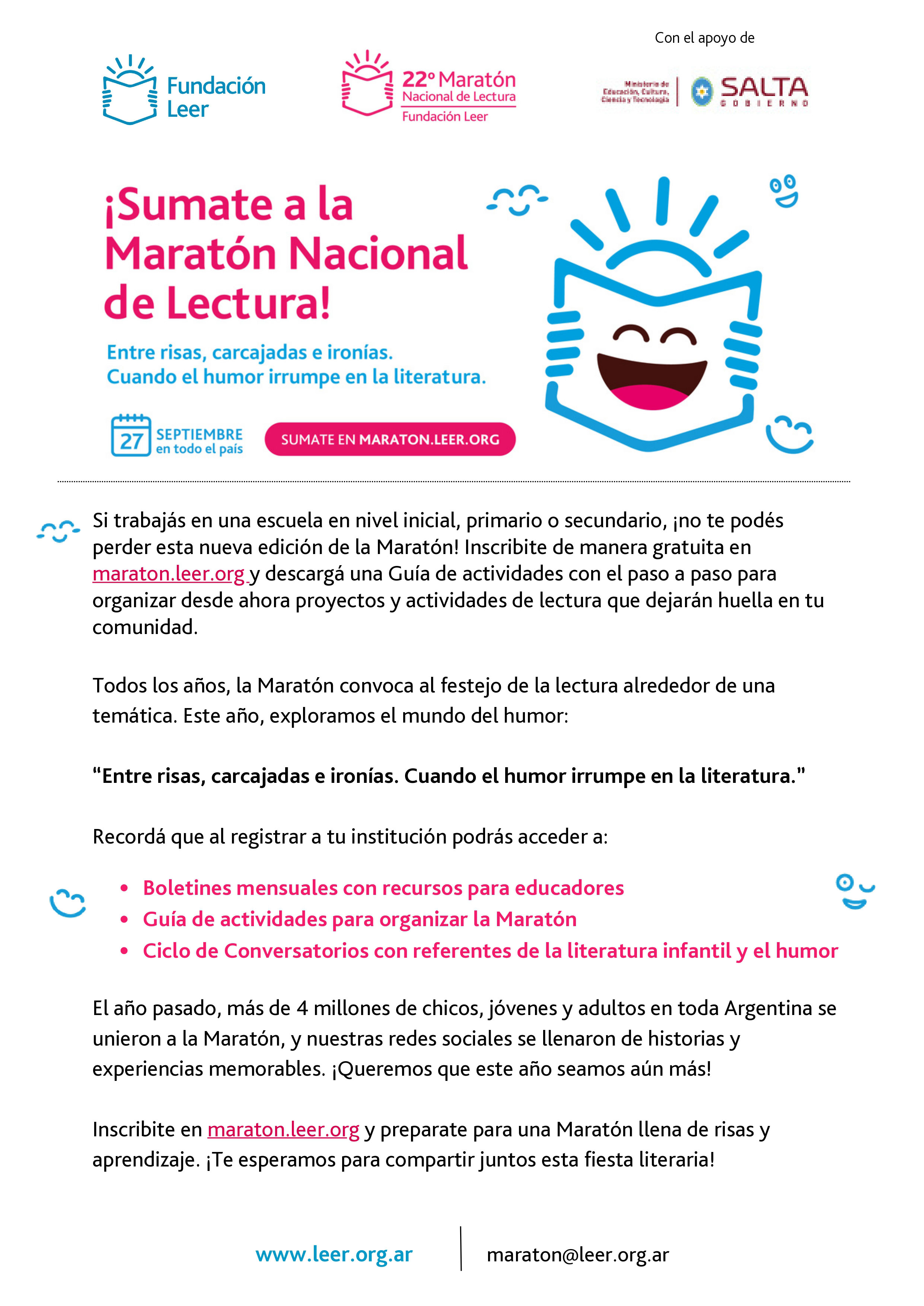 Imagen: 22° Maratón Nacional de la Lectura