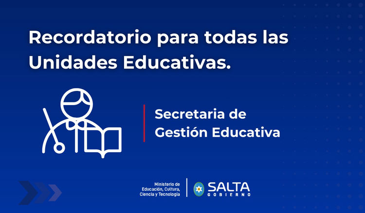 Imagen: Recordatorio para las unidades educativas de toda la provincia