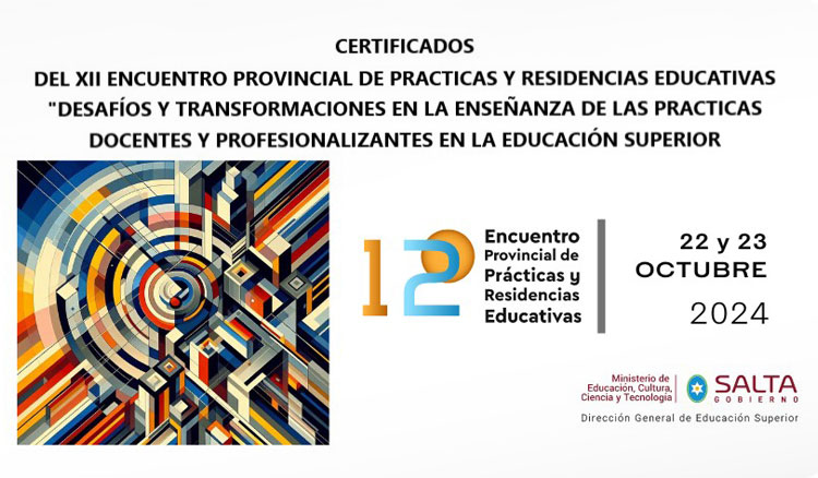 Imagen: Certificados del XII Encuentro Provincial de Prácticas y Residencias Educativas