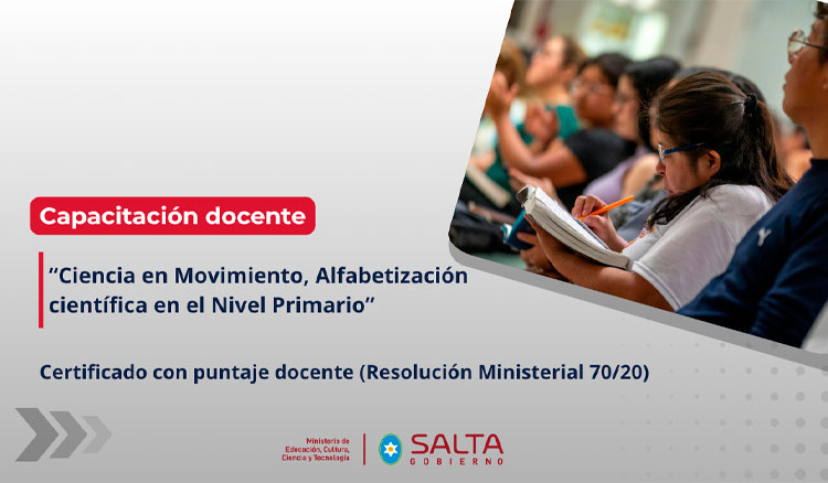 Imagen: Capacitación docente: “Ciencia en Movimiento, Alfabetización científica en el Nivel Primario”