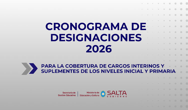 Imagen: Educación inicia en febrero con el proceso de Designaciones para la cobertura de cargos interinos y suplentes 2026 de los niveles Inicial y Primario