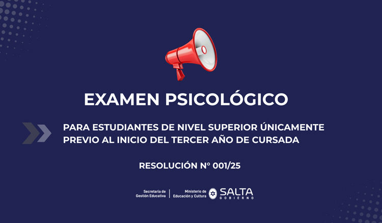 Imagen: Educación informa sobre el Examen Psicológico para estudiantes del Nivel Superior