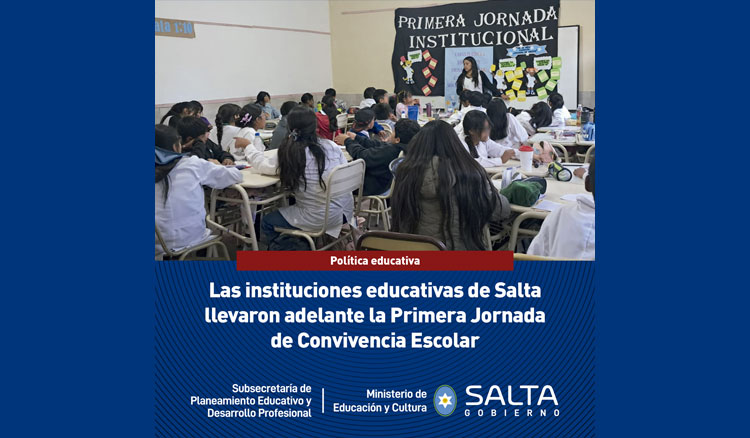 Imagen: Las instituciones educativas de Salta llevaron adelante la Primera Jornada de Convivencia Escolar