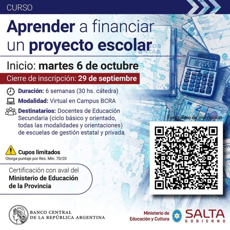 Imagen: Educación y el Banco Central lanzan la capacitación “Aprender a financiar un proyecto escolar”