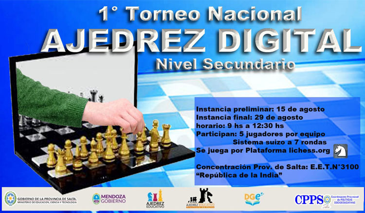 Escuelas secundarias participarán en el 1° Torneo Nacional de Ajedrez Digital