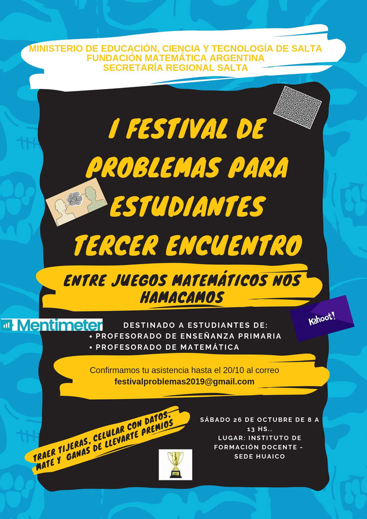 I Festival de problemas para estudiantes. Tercer encuentro 