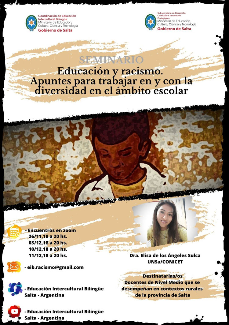 Seminario “Educación y racismo. Apuntes para trabajar en y con la diversidad en el ámbito escolar”