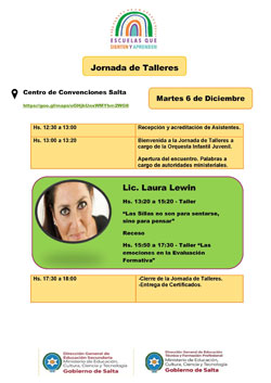 Agenda Jornada de Talleres a cargo de la Lic. Laura Lewin
