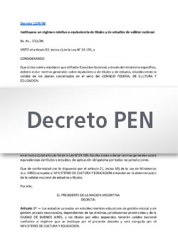 Decreto PEN Nº 1276-96